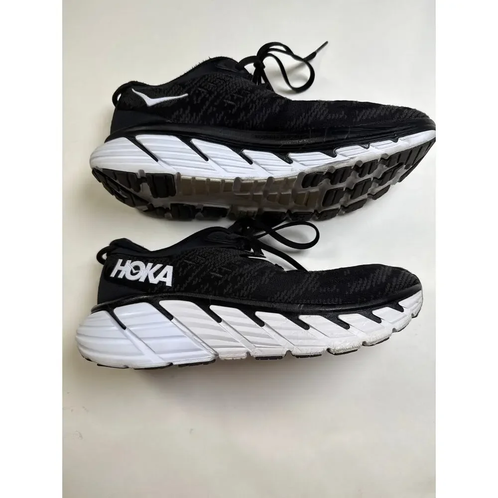 Hoka One One Gaviota 4 Mens Shoes‎ Size 9D Black White Training Running 1123198